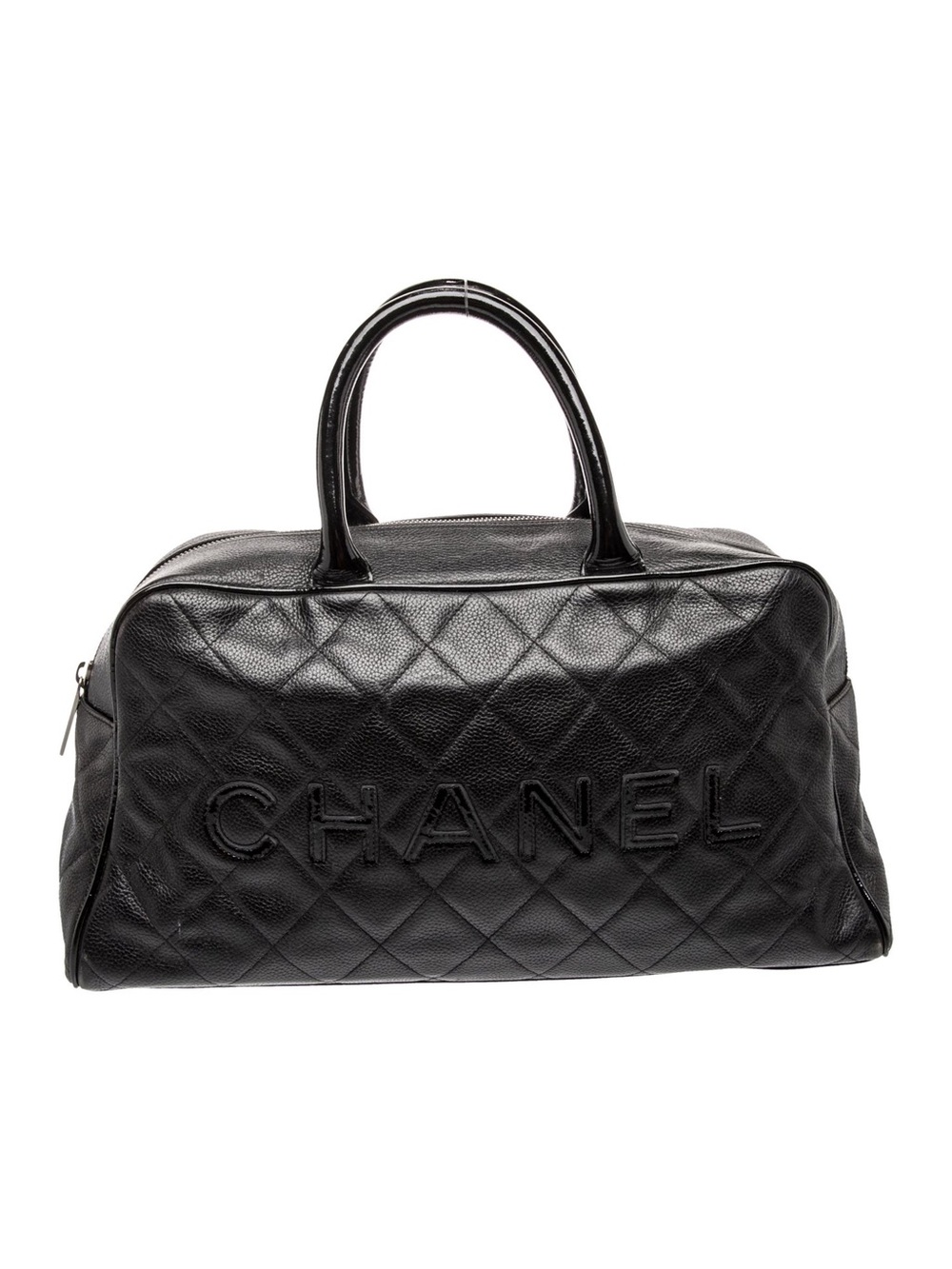 CHANEL Caviar black Quilted Bowler Bag